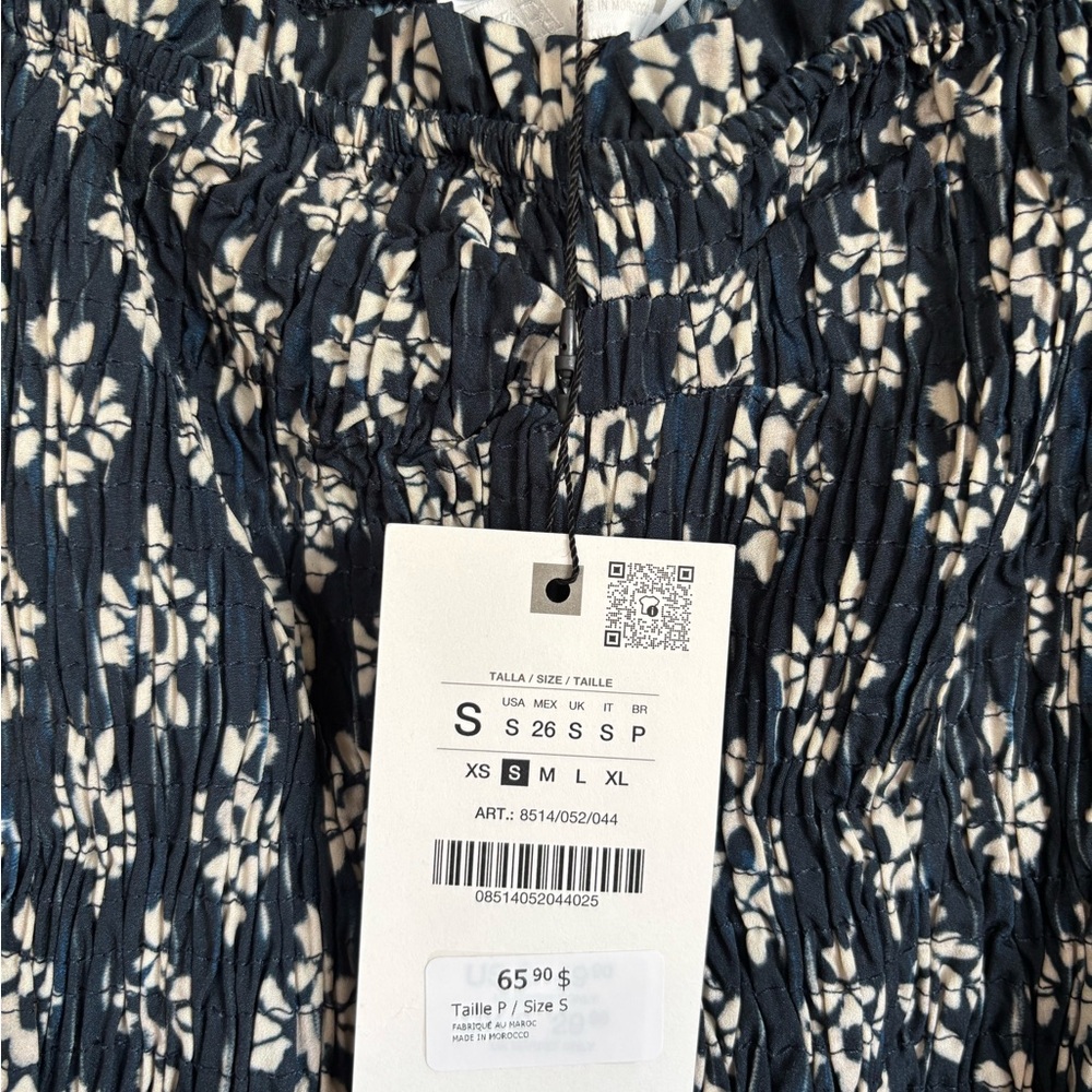 Zara Ruched Navy patterned mini - Picture 4 of 5